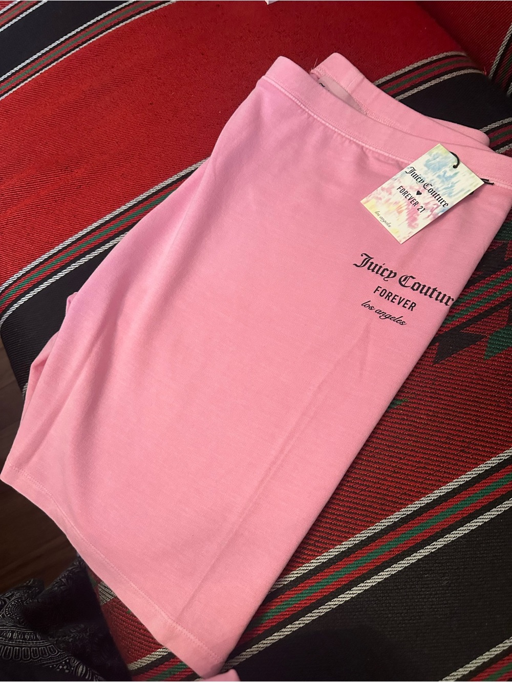 Juicy Couture Pink Mini Shorts with 'Forever' Logo